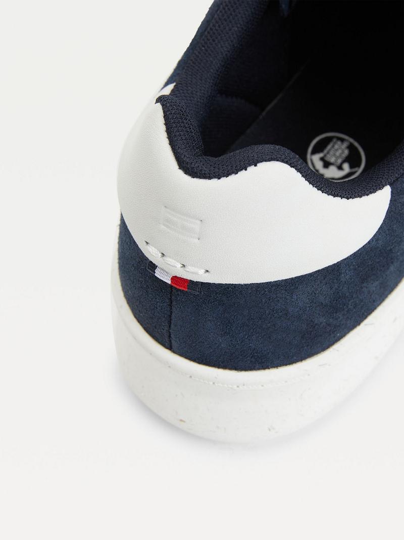 Férfi Tommy Hilfiger Velúr cupsole Sneaker Sötétkék | HU 1416SGL